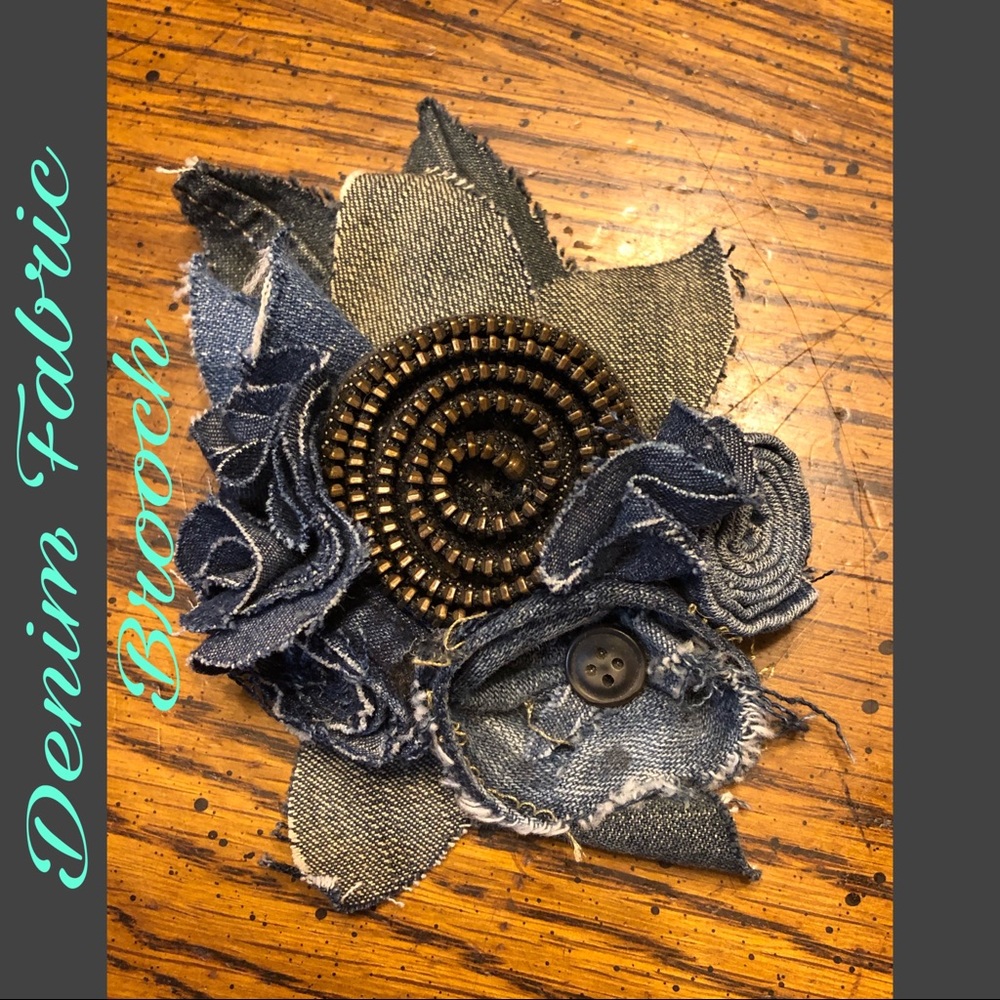 Denim Fabric Brooch